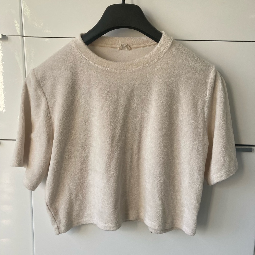 5/$50🧚♀️ XS Wilfred Shirt Cropped Top Terry Cloth - Picture 1 of 5